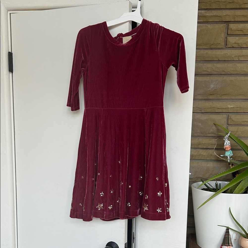 Boden Elegant Burgundy Kids Dress